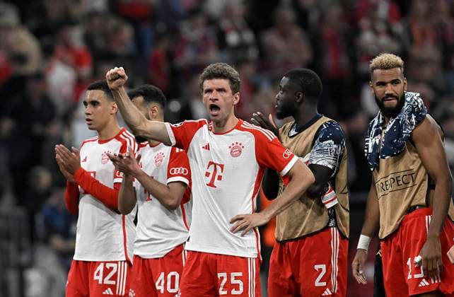 Sport Bilder des Tages 30.04.2024, Fussball UEFA Championsleague 2023 2024: Halbfinale, FC Bayern München - Real Madrid, in der Allianz-Arena München. Thomas Müller (Bayern München) bleibt optimistisch nach dem 2:2