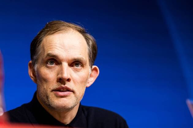 UEFA Champions League: FC Bayern München - Real Madrid; 30.04.2024 Thomas Tuchel (Trainer FC Bayern München) in der Pressekonferenz UEFA Champions League: FC Bayern München - Real Madrid, München, Allianz Arena Copyright: xBEAUTIFULxSPORTS Wunderlx