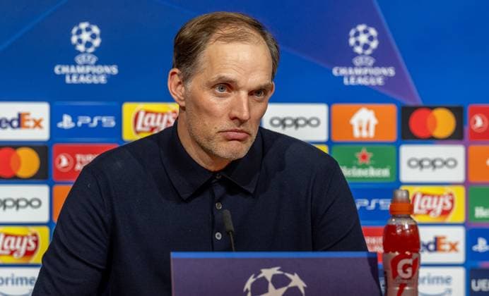 Thomas Tuchel (Chef-Trainer, FC Bayern Muenchen) bei der Pressekonferenz nach dem Spiel. GER, FC Bayern Muenchen vs. Real Madrid CF, Fussball, Champions League, Halbfinale, Hinspiel, Spielzeit 2023 2024, 30.04.2024. (DFL DFB REGULATIONS PROHIBIT ANY USE OF PHOTOGRAPHS as IMAGE SEQUENCES and or QUASI-VIDEO). GER, FC Bayern Muenchen vs. Real Madrid CF, Fussball, Champions League, Halbfinale, Hinspiel, Spielzeit 2023 2024, 30.04.2024. Muenchen Copyright: xEibner-Pressefoto HeikexFeinerx EP_HFR