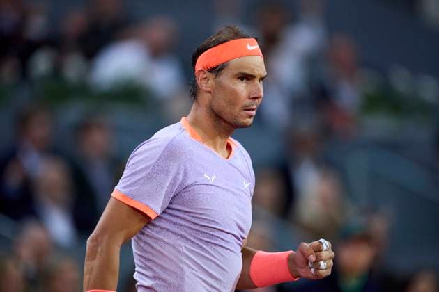 Mutua Madrid Open - Day Nine Rafael Nadal from Spain reacts during day nine of the Mutua Madrid Open 2024 at Caja Magica on April 30, 2024, in Madrid, Spain. Madrid Caja Magica Madrid Spain RL_MMO24_01476 Copyright: xRicardoxLarreinax