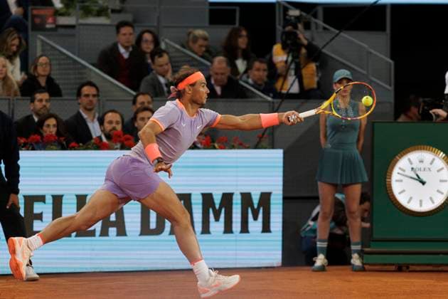 Mutua Madrid Open - Day Eight Rafael Nadal is returning the ball during his match against Jiri Lehecka on Day 9 of the Mutua Madrid Open at Caja Magica Stadium in Madrid, Spain, on April 30. Madrid Spain  Copyright: xGuillermoxMartinezx originalFilename:martinez-mutuamad240501_np7S0.jpg
