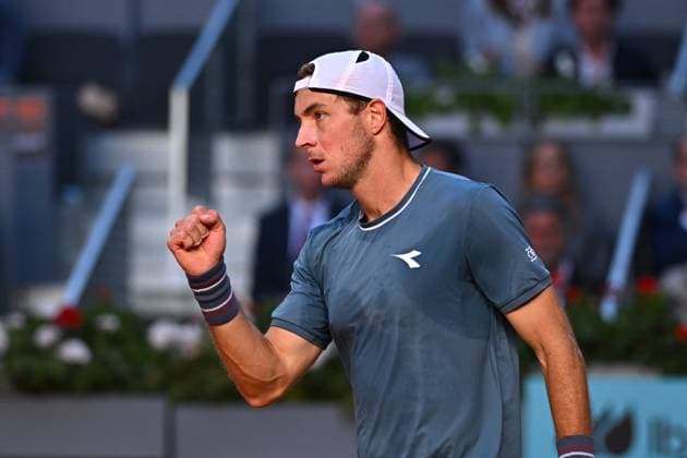 Mutua Madrid Open Jan-Lennard Struff (GER) during his fourth match at the Mutua Madrid Open in Madrid , Spain, on April, 24, 2024. Photo by Corinne Dubreuil ABACAPRESS.COM Madrid  Copyright: xDubreuilxCorinne ABACAx