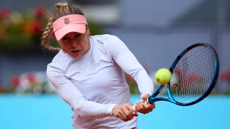 Mutua Madrid Open - Day Ten Yulia Putintseva of Kazakhstan returns a shot against Elena Rybakina of Kazakstan during day ten of the Mutua Madrid Open 2024 at Caja Magica on May 1, 2024, in Madrid, Spain. Madrid Caja Magica Madrid Spain RL_MMO24_01550 Copyright: xRicardoxLarreinax