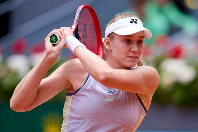 Mutua Madrid Open - Day Ten Elena Rybakina of Kazakhstan returns a shot against Yulia Putintseva of Kazakstan during day ten of the Mutua Madrid Open 2024 at Caja Magica on May 1, 2024, in Madrid, Spain. Madrid Caja Magica Madrid Spain RL_MMO24_01597 Copyright: xRicardoxLarreinax