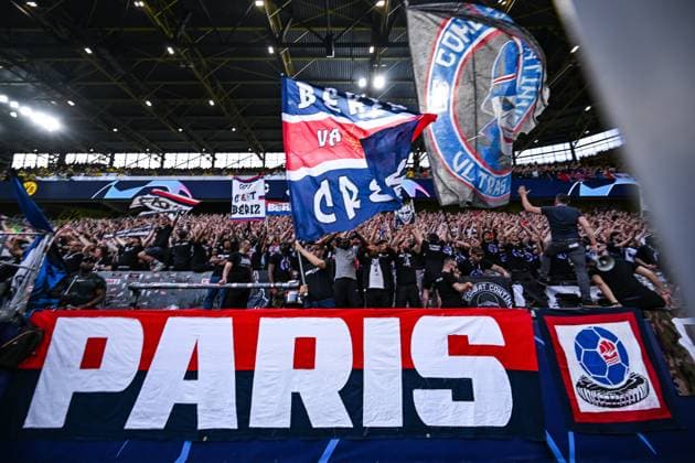 01.05.2024, Fussball, UCL, UEFA Champions League, , Saison 2023 2024, Semifinal, Borussia Dortmund - Paris St. Germain, Fans von Paris St. Germain xRHR-FOTO TKx Copyright: TeresaxKroeger RHR-FOTOx RHR-FOTO TK