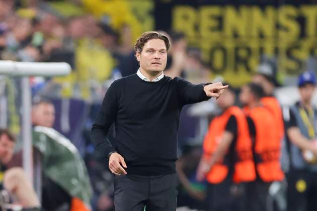 Trainer Edin Terzic (Borussia Dortmund) gestikuliert, UEFA Champions League 2023 24 - Semi-finals First Leg, Borussia Dortmund vs Paris Saint-Germain, Signal-Iduna-Park, 01.05.2024, Dortmund, Deutschland.
