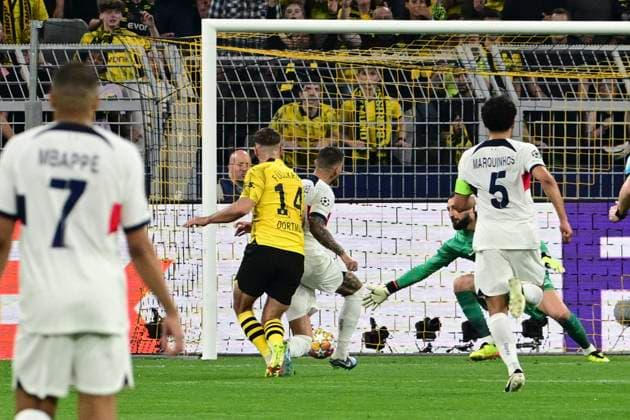 Tor zum 1:0 durch Niclas Fuellkrug 14 (Borussia Dortmund), Borussia Dortmund vs. Paris Saint-Germain, Fussball, Champions League, Halbfinale, 01.05.2024 Dortmund Nordrhein-Westfalen Deutschland