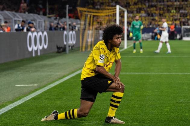 GER, UEFA Champions League, Halbfinale Hinspiel, Borussia Dortmund vs Paris Saint-Germain 01.05.2024, Signal Iduna Park, Dortmund, GER, UEFA Champions League, Halbfinale Hinspiel, Borussia Dortmund vs Paris Saint-Germain Im Bild: Karim Adeyemi (BV Borussia Dortmund, 27)