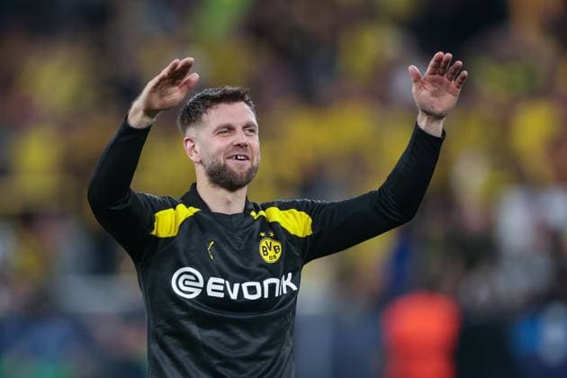 01.05.2024, Fussball, Saison 2023 2024, UEFA Champions League, Halbfinale, Borussia Dortmund - Paris Saint-Germain, Niclas Füllkrug (Borussia Dortmund) bejubelt den Sieg, Dortmund Signal Iduna Park NRW Deutschland xRHR-FOTO DEx Copyright: DennisxEwert RHR-FOTOx RHR-FOTO DE