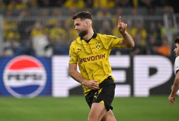 Niclas Füllkrug (Borussia Dortmund) 01.05.2024, Fussball Champions League, Saison 2023 2024, Halbfinale Hinspiel, Borussia Dortmund - Paris St. Germain 1:0 Dortmund Signal Iduna Park Nordrhein Westfalen Deutschland