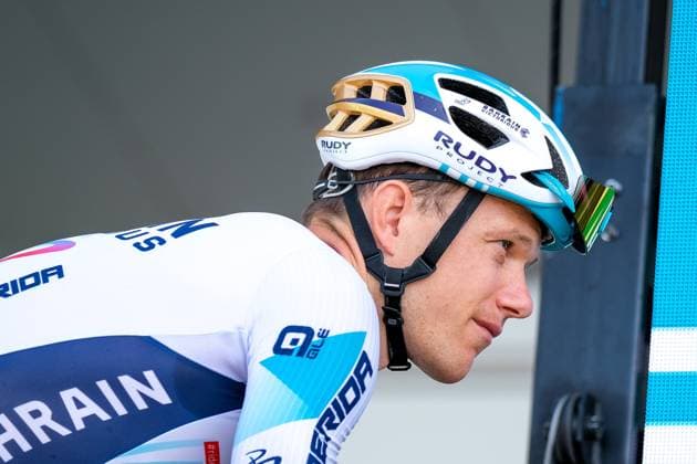 Nikias Arndt (Bahrain Siegreich, GER) bei der Fahrervorstellung, GER, Eschborn-Frankfurt, Radsport, UCI WorldTour, 01.05.2024. GER, Eschborn-Frankfurt, Radsport, UCI WorldTour, 01.05.2024. Schmitten Copyright: xEibner-Pressefoto FlorianxWieganx EP_FWD