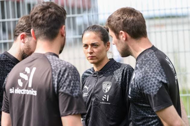3. Liga; FC Ingolstadt 04 - Neue Trainerin, Wechsel, Trainerwechsel, Cheftrainerin Sabrina Wittmann (FCI) Co-Trainer Julian Kolbeck (FCI) Co-Trainer Fabian Reichler (FCI) 3. Liga - FC Ingolstadt 04 Saison 2023 2024 Trainerwechsel, Cheftrainerin Sabrina Wittmann (FCI)