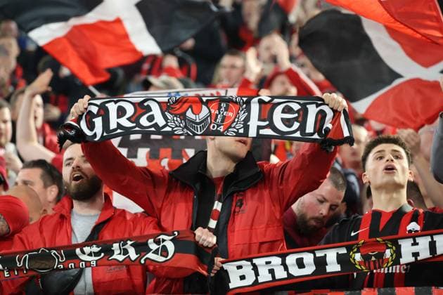 Europa League 2023 24 tra Roma vs Bayer Leverkusen 02 05 2024 Rome, Olympic Stadium, football match valid for the semi-final of the Europa League 2023 24 between AS Roma vs Bayer Leverkusen In the picture: supporters bayer leverkusen ROMA Stadio Olimpico Lazio ITALIA Copyright: xFABIOxSASSOxFabioxSassox 2L8A4270