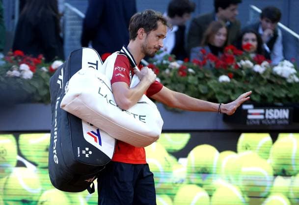 Daniil Medvedev of Russia leaves court following his retirement due to injury Mutua Madrid Open, Day 11, Tennis, La Caja Magica, Madrid, Spain - 02 May 2024  Copyright: xEllaxLing Shutterstockx 14454211aa