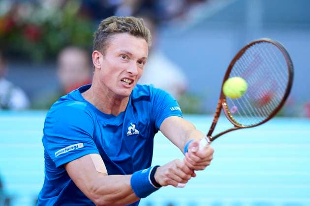Sport Bilder des Tages Mutua Madrid Open - Day Eleven Jiri Lehecka of Czechia returns a shot against Daniil Medvedev during day eleven of the Mutua Madrid Open 2024 at Caja Magica on May 2, 2024, in Madrid, Spain. Madrid Caja Magica Madrid Spain RL_MMO24_01870 Copyright: xRicardoxLarreinax