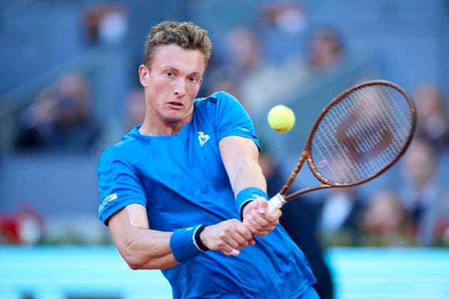 Mutua Madrid Open - Day Eleven Jiri Lehecka of Czechia returns a shot against Daniil Medvedev during day eleven of the Mutua Madrid Open 2024 at Caja Magica on May 2, 2024, in Madrid, Spain. Madrid Caja Magica Madrid Spain RL_MMO24_01874 Copyright: xRicardoxLarreinax