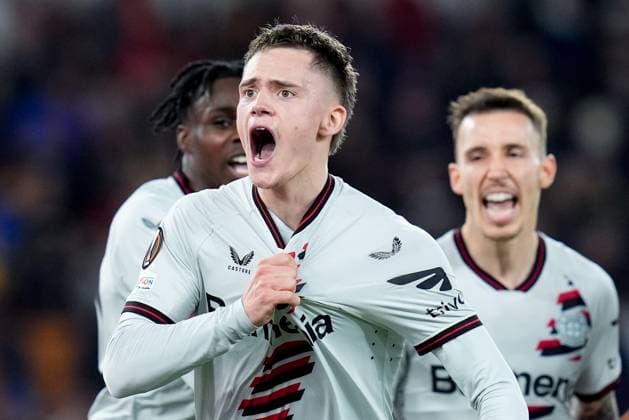 AS Roma v Bayer 04 Leverkusen - Semi-Final First Leg - UEFA Europa League 2023 24 Florian Wirtz of Bayer 04 Leverkusen celebrates after scoring first goal during the UEFA Europa League 2023 24 Semi-Final first leg match between AS Roma and Bayer 04 Leverkusen at Stadio Olimpico on May 2, 2024 in Rome, Italy. Rome Stadio Olimpico Rome Italy Copyright: xGiuseppexMaffiax UEL_Roma-BayerLeverkusen_020524_DSC0010