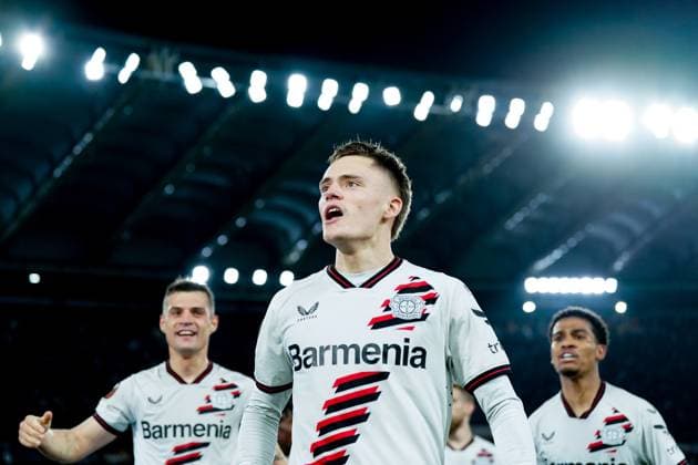 AS Roma v Bayer 04 Leverkusen - Semi-Final First Leg - UEFA Europa League 2023 24 Florian Wirtz of Bayer 04 Leverkusen celebrates after scoring first goal during the UEFA Europa League 2023 24 Semi-Final first leg match between AS Roma and Bayer 04 Leverkusen at Stadio Olimpico on May 2, 2024 in Rome, Italy. Rome Stadio Olimpico Rome Italy Copyright: xGiuseppexMaffiax UEL_Roma-BayerLeverkusen_020524_LIA4156