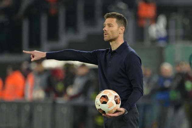 Photo by Fabrizio Corradetti LaPresse) Leverkusen& x2019;s head coach Xabi Alonso during the Uefa Europa League soccer match between As Roma and Bayer 04 Leverkusen at the Rome s Olympic stadium, Italy - Thursday , May 02, 2024. - Soccer (Photo by Fabrizio Corradetti LaPresse)  Copyright: xFabrizioxCorradetti LaPressex