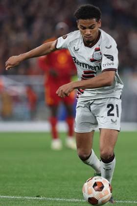 UEFA Europa League 2023-2024 - Semi-finals leg 1, AS Roma vs Bayer 04 Leverkusen Fußball at Olympic Stadium in Rome on 02th may 2024 Rome, Italy 2.05.2024: Amine Adli of Leverkusen uring the UEFA Europa League 2023-2024, semi-finals leg 1, football match between AS Roma vs Bayer 04 Leverkusen Fußball at Olympic Stadium in Rome. Rome Olympic italy italy Copyright: xmarcoxiacobucci