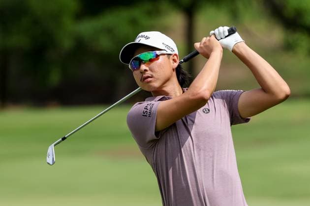 MCKINNEY, TX - MAY 02: Min Woo Lee (AUS) watches his shot on the fifth hole during the first round of the PGA, Golf Herren CJ CUP Byron Nelson on May 2, 2024, at TUP Craig Ranch in McKinney, TX. (Photo by David Buono Icon Sportswire) GOLF: MAY 02 PGA CJ CUP Byron Nelson EDITORIAL USE ONLY Icon240502219