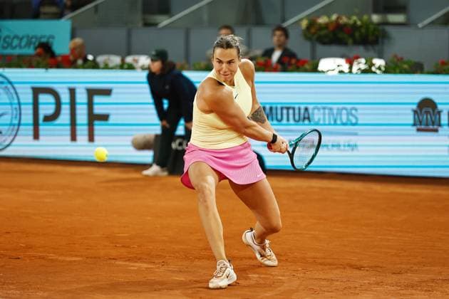 Aryna Sabalenka (BLR), MAY 2, 2024 - Tennis : Aryna Sabalenka during singles Semi finals match against Elena Rybakina on the WTA, Tennis Damen 1000 tournaments Mutua Madrid Open tennis tournament at the Caja Magica in Madrid, Spain. Noxthirdxpartyxsales  (251958109)