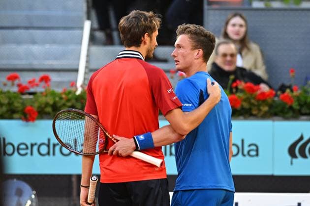 Mutua Madrid Open Jiri Lehecka CZE) during his quarter final round match at the Mutua Madrid Open in Madrid , Spain, on May, 2, 2024. Photo by Corinne Dubreuil ABACAPRESS.COM Madrid Spain  Copyright: xDubreuilxCorinne ABACAx