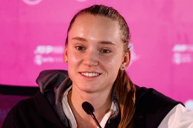 Sport Bilder des Tages May 3, 2024, Madrid, Madrid, SPAIN: Elena Rybakina of Kazakhstan attends the media during her press conference, PK, Pressekonferenz during the Masters 1000 and WTA, Tennis Damen 1000, tournament celebrated at Caja Magica on May 02, 2024 in Madrid, Spain. Madrid SPAIN - ZUMAa181 20240503_zaa_a181_033 Copyright: xIrinaxR.xHipolitox