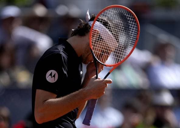 Taylor Fritz of USA frustrated Mutua Madrid Open, Day 12, Tennis, La Caja Magica, Madrid, Spain - 03 May 2024  Copyright: xEllaxLing Shutterstockx 14454213h