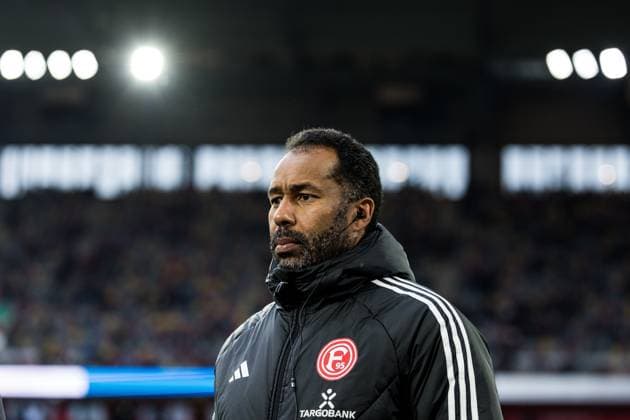 2. Fussball Bundesliga: Fortuna Düsseldorf 1895 - 1. FC Nürnberg; 03.05.2024 Daniel Thioune (Trainer Fortuna Düsseldorf) im Sky Interview 2. Fussball Bundesliga: Fortuna Düsseldorf 1895 - 1. FC Nürnberg, Düsseldorf, Merkur Spiel-Arena DFL REGULATIONS PROHIBIT ANY USE OF PHOTOGRAPHS AS IMAGE SEQUENCES AND OR QUASI-VIDEO.