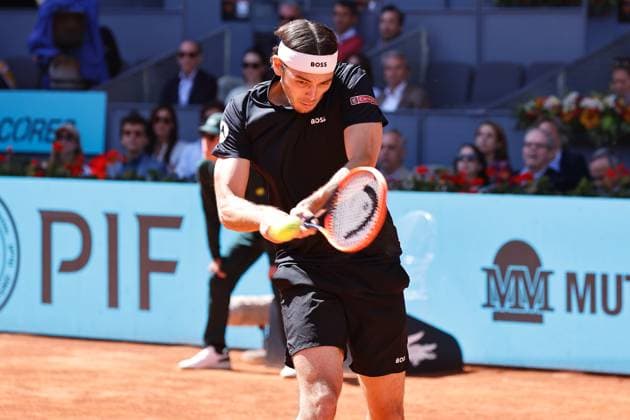 Taylor Fritz (USA), MAY 3, 2024 - Tennis : Taylor Fritz during singles Semi finals match against Andrey Rublev on the ATP, Tennis Herren tour Masters 1000 Mutua Madrid Open tennis tournament at the Caja Magica in Madrid, Spain. Noxthirdxpartyxsales  (252013500)