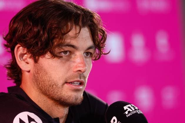 May 3, 2024, Madrid, Madrid, SPAIN: Taylor Fritz of USA attends the media during his press conference, PK, Pressekonferenz during the Masters 1000 and WTA, Tennis Damen 1000, tournament celebrated at Caja Magica on May 03, 2024 in Madrid, Spain. Madrid SPAIN - ZUMAa181 20240503_zaa_a181_097 Copyright: xIrinaxR.xHipolitox
