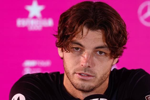 May 3, 2024, Madrid, Madrid, SPAIN: Taylor Fritz of USA attends the media during his press conference, PK, Pressekonferenz during the Masters 1000 and WTA, Tennis Damen 1000, tournament celebrated at Caja Magica on May 03, 2024 in Madrid, Spain. Madrid SPAIN - ZUMAa181 20240503_zaa_a181_101 Copyright: xIrinaxR.xHipolitox