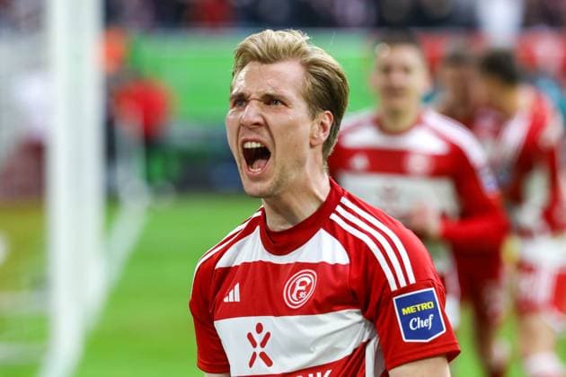 2. Fussball Bundesliga: Fortuna Düsseldorf 1895 - 1. FC Nürnberg; 03.05.2024 Vincent Vermeij ( 9 Fortuna Duesseldorf); 2. Fussball Bundesliga: Fortuna Düsseldorf 1895 - 1. FC Nürnberg am 03.05.2024, Düsseldorf.