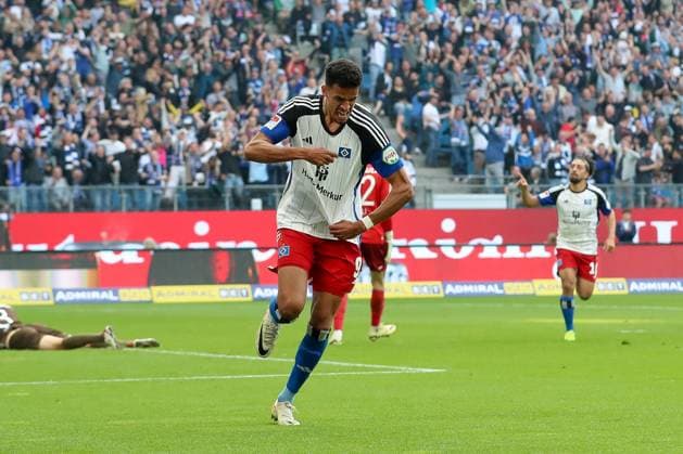 03.05.2024, xtgx, Fussball - 2.Bundesliga, Hamburger SV - FC St.Pauli emspor, v.l. David Nemeth (St Pauli, 4), Robert Glatzel (HSV, 9), Jonas Meffert (HSV, 23), Sebastian Schonlau (HSV, 4), Jackson Irvine (St Pauli, 7) diskutieren mit Schiedsrichter, Schiri, referee Dr. Matthias Jöllenbeck (DFL DFB REGULATIONS PROHIBIT ANY USE OF PHOTOGRAPHS as IMAGE SEQUENCES and or QUASI-VIDEO) Hamburg