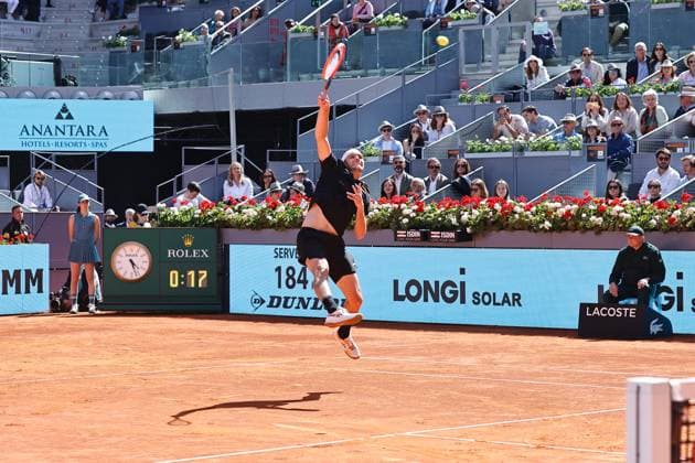 Taylor Fritz (USA), MAY 3, 2024 - Tennis : Taylor Fritz during singles Semi finals match against Andrey Rublev on the ATP, Tennis Herren tour Masters 1000 Mutua Madrid Open tennis tournament at the Caja Magica in Madrid, Spain. Noxthirdxpartyxsales  (252024070)