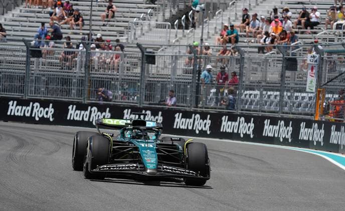 03.05.2024, Miami International Autodrome, Miami, Formula 1 Crypto.com Miami Grand Prix,im Bild Lance Stroll (CAN), Aston Martin Aramco Cognizant Formula One Team Defodi-506_20240503_hbr_2506