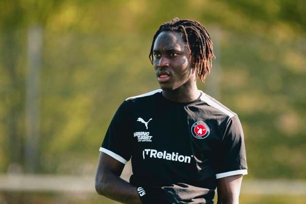 FC Midtjylland U19 v AGF U19 - U19 Drenge Ligaen Ikast, Denmark - May 3: Alamara Viriato Djabi of the FC Midtjylland Acadmey during a U19 Drenge Ligaen match against AGF at EDC Arena Ikast EDC Arena Denmark Copyright: xDANIELxSTENTZx