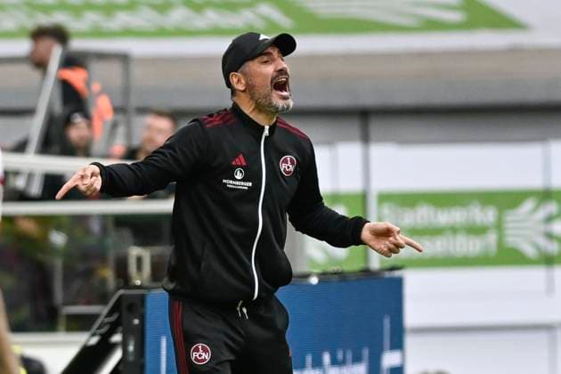 Cristian Fiel (Coch, 1.FC Nuernberg) Gestik Geste gestikuliert 03.05.2024 Fussball Fortuna Duesseldorf vs 1. FC Nuernberg , Merkur Spiel-Arena, Duesseldorf, DFB DFL REGULATIONS PROHIBIT ANY USE OF PHOTOGRAPHS AS IMAGE SEQUENCES AND OR QUASI-VIDEO NRW Germany