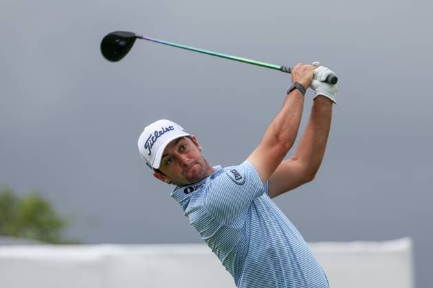 MCKINNEY, TX - MAY 03: Davis Riley (USA) tees off on the 10th hole during the second round of the PGA, Golf Herren CJ CUP Byron Nelson on May 3, 2024, at TPC Craig Ranch in McKinney, TX. (Photo by David Buono Icon Sportswire) GOLF: MAY 03 PGA CJ CUP Byron Nelson EDITORIAL USE ONLY Icon240503094