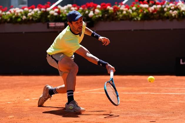May 4, 2024, Madrid, Madrid, SPAIN: Ariel Behar of Uruguay and Adam Pavlasek of Czech Republic play doubles against Sebastian Korda of United States and Jordan Thompson of Australia during the Final of the Mutua Madrid Open 2024, ATP, Tennis Herren Masters 1000 and WTA, Tennis Damen 1000, tournament celebrated at Caja Magica on Mayo 04, 2024 in Madrid, Spain. Madrid SPAIN - ZUMAa181 20240504_zaa_a181_044 Copyright: xOscarxJ.xBarrosox