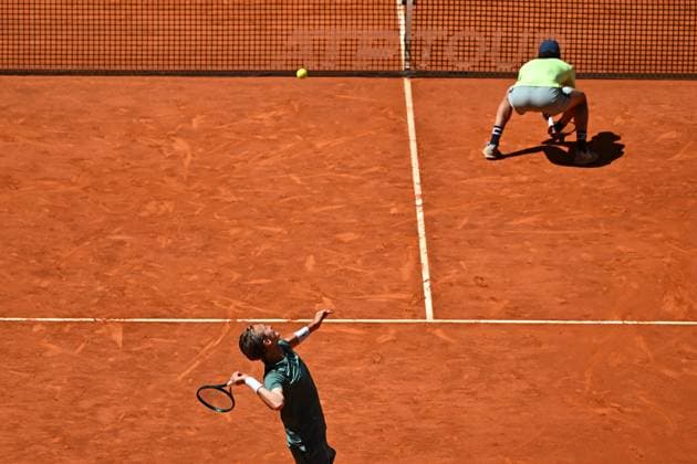 Mutua Madrid Open Sebastian Korda (USA) with Jordan Thompson (AUS) during the double final match at the Mutua Madrid Open in Madrid , Spain, on May, 4, 2024. Photo by Corinne Dubreuil ABACAPRESS.COM Madrid Spain  Copyright: xDubreuilxCorinne ABACAx