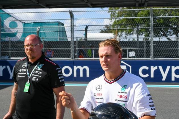 Formel 1 GP Miami USA. 04.05.2024 Mick Schumacher, Mercedes-AMG Petronas F1 Team; Formel 1 GP Miami USA. 04.05.2024 Copyright: xBEAUTIFULxSPORTS Erlhofx