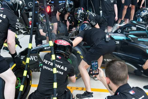 Formel 1 GP Miami USA. 04.05.2024 Pitstop Mercedes-AMG Petronas F1 Team; Formel 1 GP Miami USA. 04.05.2024 Copyright: xBEAUTIFULxSPORTS Erlhofx