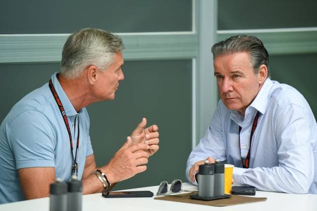 Formel 1 GP Miami USA. 04.05.2024 David Coulthard im Gespräch mit Raymond Vermeulen; Formel 1 GP Miami USA. 04.05.2024 Copyright: xBEAUTIFULxSPORTS Erlhofx