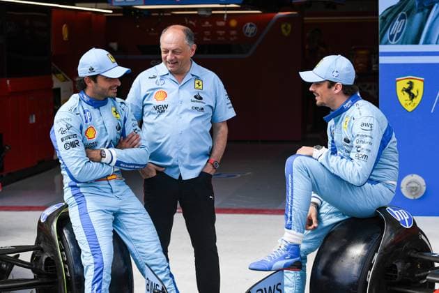 Formel 1 GP Miami USA. 04.05.2024 Charles Leclerc 16, Scuderia Ferrari, Carlos Sainz 55, Scuderia Ferrari, Frederic Vasseur, Scuderia Ferrari; Formel 1 GP Miami USA. 04.05.2024 Copyright: xBEAUTIFULxSPORTS Erlhofx