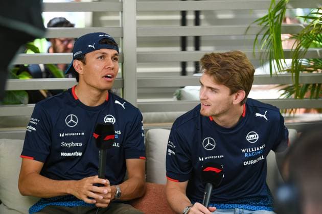 Formel 1 GP Miami USA. 04.05.2024 Alexander Albon 23, Williams Racing, Logan Sargeant 2, Williams Racing; Formel 1 GP Miami USA. 04.05.2024 Copyright: xBEAUTIFULxSPORTS Erlhofx