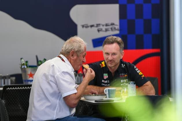 Formel 1 GP Miami USA. 04.05.2024 Christian Horner und Dr. Helmut Marko; Formel 1 GP Miami USA. 04.05.2024 Copyright: xBEAUTIFULxSPORTS Erlhofx