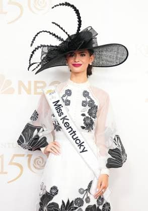 LOUISVILLE, KY - MAY 04: Miss Kentucky Mallory Hudson walks the red carpet before the 150th running of the Kentucky Derby on May 4, 2024, at Churchill Downs in Louisville, Ky. (Photo by Jeff Moreland Icon Sportswire) HORSE RACING: MAY 04 Kentucky Derby EDITORIAL USE ONLY Icon168240504016