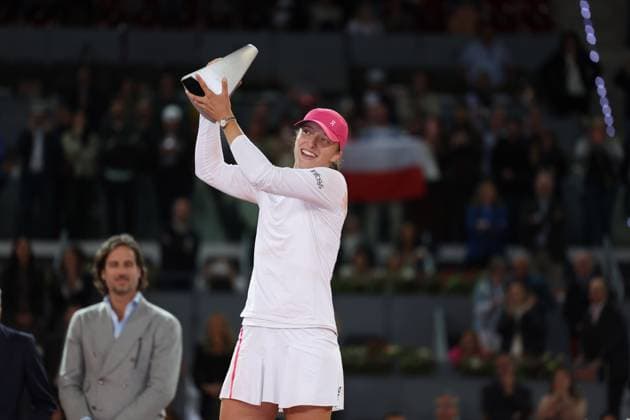 Iga Swiatek (Pol) defeated Aryna Sabalenka (Blr) TENNIS : Mutua Madrid Open 2024 - 04 05 2024 AntoineCouvercelle Panoramic 